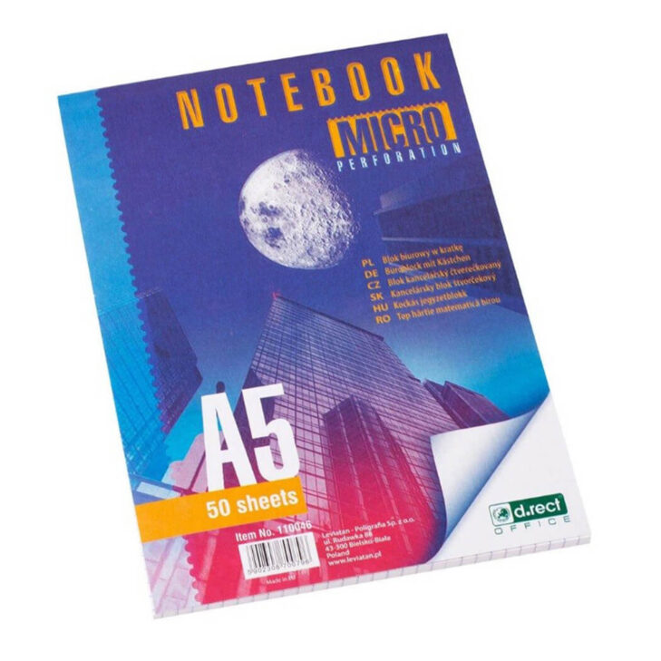 Blok Stenogram A5 Karo s perforacijo 50L. LEVIA 110046