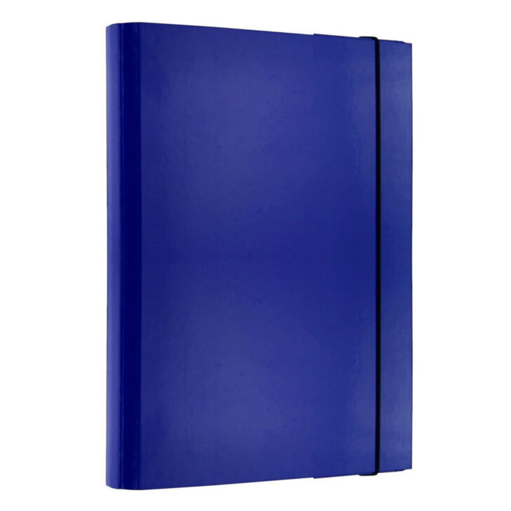 Mapa z elastiko preklopna 4cm d.rect levia modra 009098