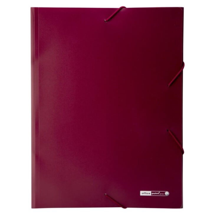 Mapa z elastiko pvc office - bordo rdeča