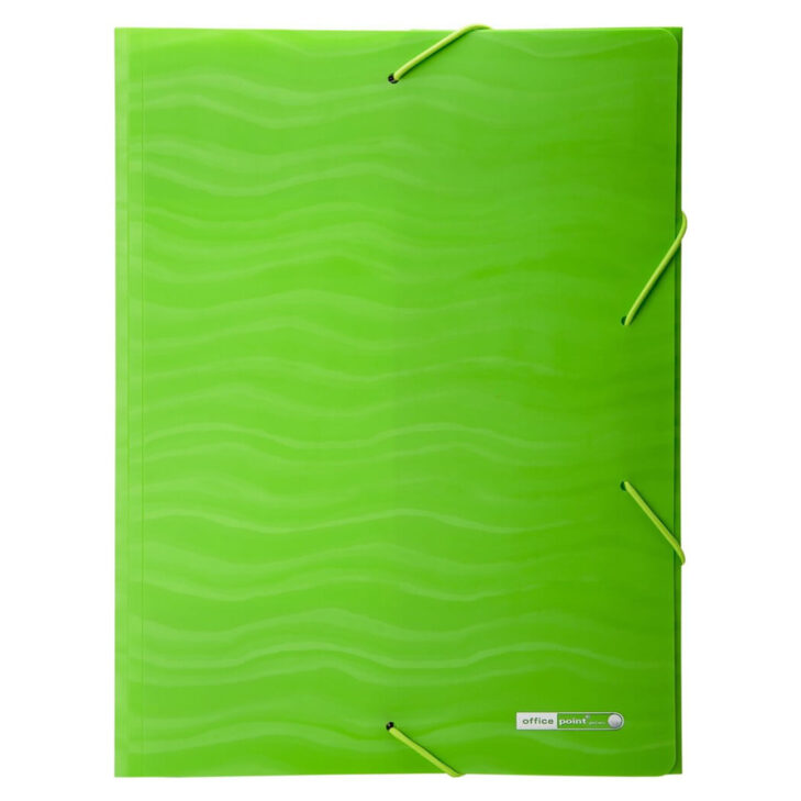 Mapa z elastiko pvc office - zelena z vzorcem