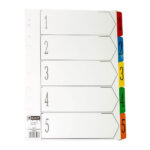 Pregradni karton a4 1-5 levia kartonski + pvc jeziček 009130