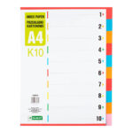 Pregradni karton a4 10-delni levia kartonski 009398