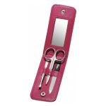 Set za manikuro 3-delni roza Clauss + ogledalo BC-S10009P