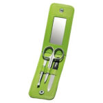 Set za manikuro 3-delni zelen Clauss + ogledalo BC-S10009 G