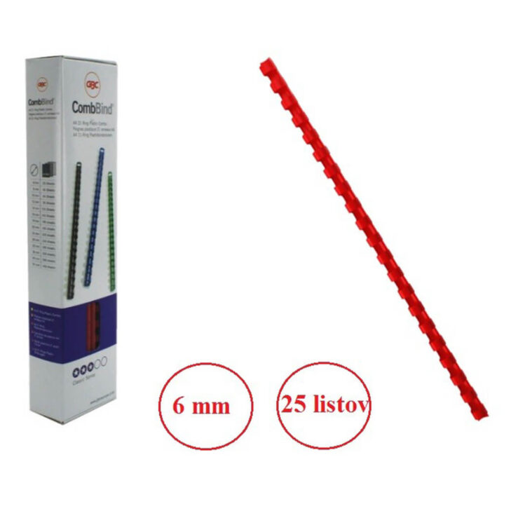 Špirala pvc 6mm gbc do 25l - rdeča