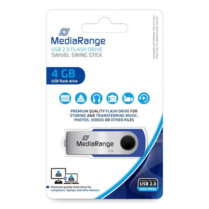 USB ključ 4 GB MediaRange 2.0 moder