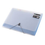 Mapa s prozornimi vložki 1/12 a4 prozorna platnica levia - modra