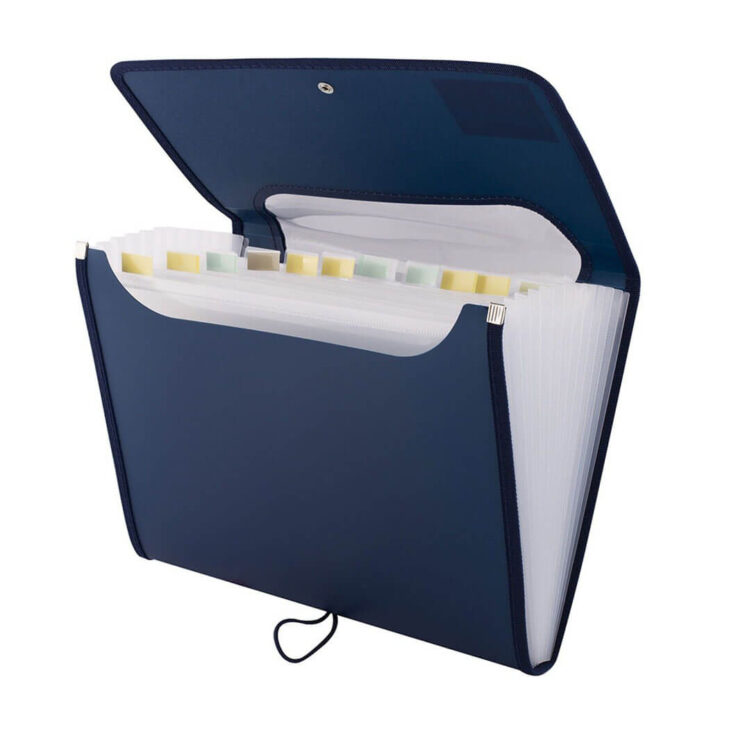 Mapa s prozornimi vložki 1/12 levia močna - temno modra