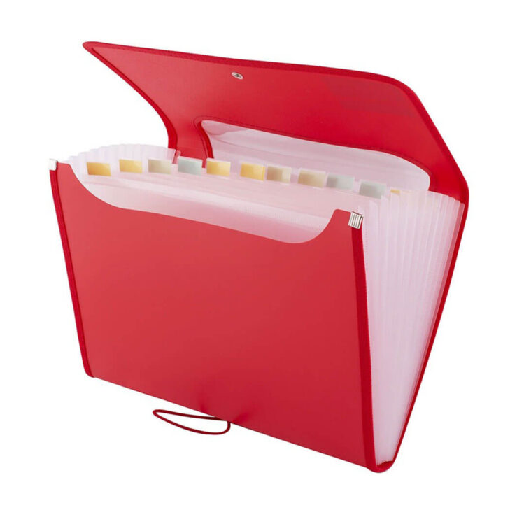 Mapa s prozornimi vložki 1/12 levia močna - rdeča