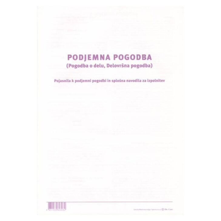 Obrazec 5,100 podjemna pogodba