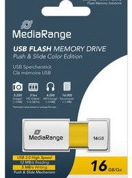 Usb ključ 16gb mediarange 2.0 rumen mr972