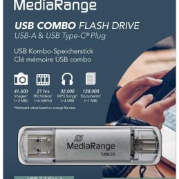Usb kluč 128gb mediarange 3.0 + usb c mr938